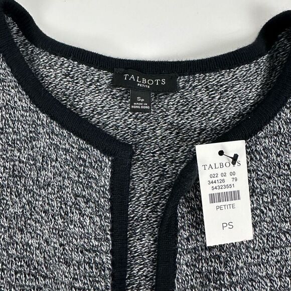 Talbots Textured Open Front Sweater Jacket Marled Duster Long Cardigan size Smal - Picture 5 of 8